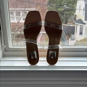 Dolce Vits Camel/Tan  and Clear Strap Women's Sandals